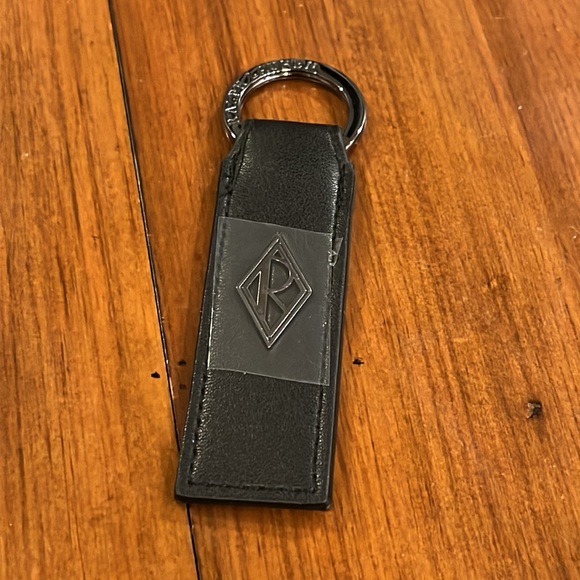 Ralph Lauren Ralph’s Club Key FOB Chain black leather new in gift box